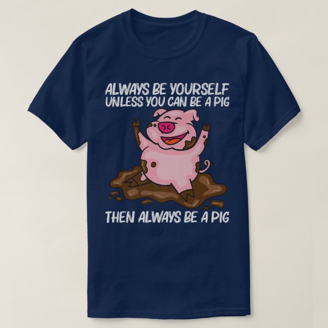 Funny Pig Design For Men Women Hog Farmer Farm Ani T-Shirt (Design Front)