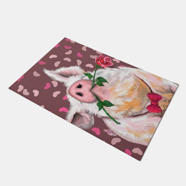 Funny Pig Doormat (Angled)