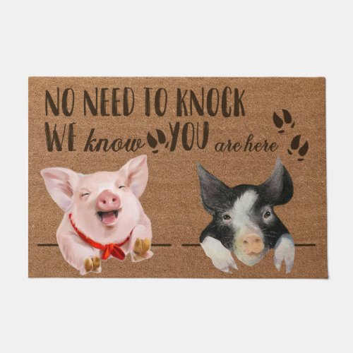 Funny Pig Doormat Pig Lover Rug Gifts