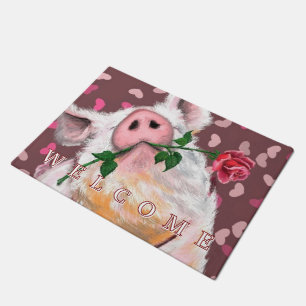 Funny Pig Doormat - Welcome