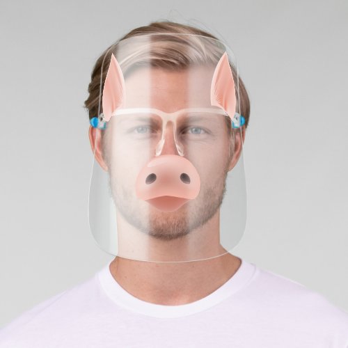 Funny Pig Face  Animal Ears  Nose Face Shield