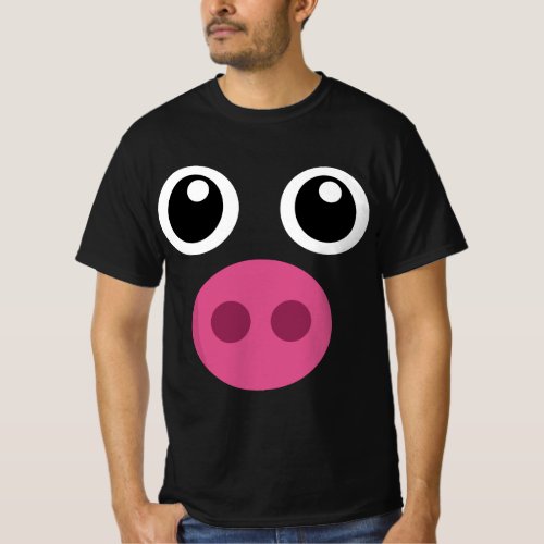 Funny Pig Face Swine Halloween Costume Gift T_Shirt
