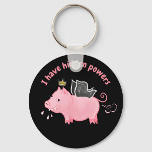 Funny Pig Fairy Cartoon - Cute Flying Pig Magic Keychain