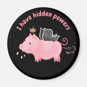Funny Pig Fairy Cartoon - Cute Flying Pig Magic Magnet