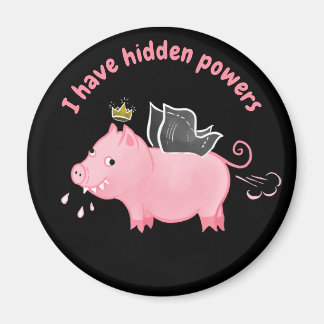 Funny Pig Fairy Cartoon - Cute Flying Pig Magic Magnet