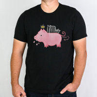 Funny pig fairy farmer cartoon animal humor T-Shirt