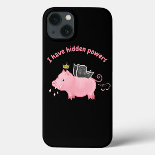 Funny pig fairy Hidden Powers farmer animal humor iPhone 13 Case