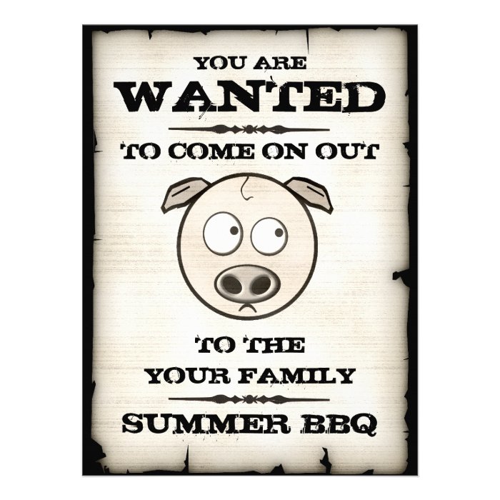 Funny Pig Family BBQ Invitations