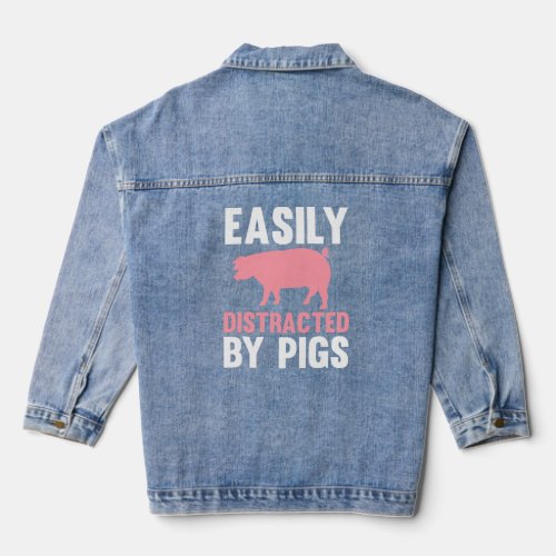 Funny Pig for Pig Farmers  Denim Jacket