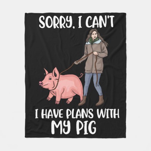 Funny Pig Gift Women Pigs Gift Girls Pet Owner Pig Fleece Blanket