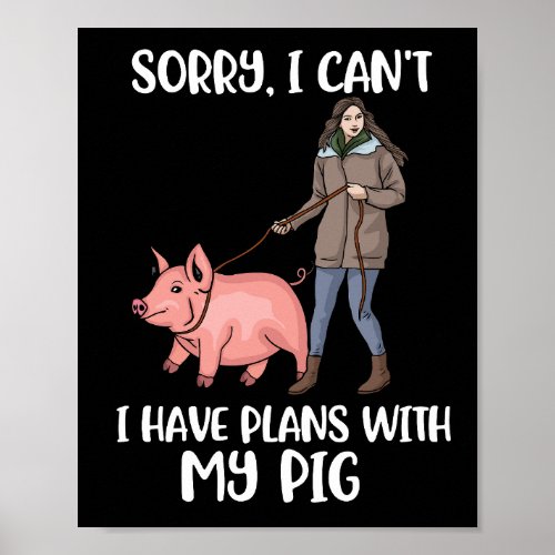 Funny Pig Gift Women Pigs Gift Girls Pet Owner Pig Poster
