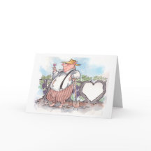 Funny pig holding wine glass with heart vine