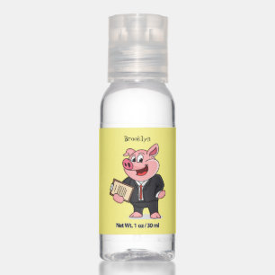 Funny pig in business suit cartoon hand sanitizer