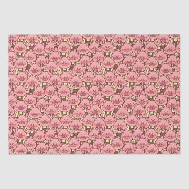 Funny Pig in Overalls Tissue Paper (Front)