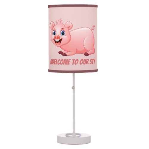 Funny pig lovers welcome decor table lamp
