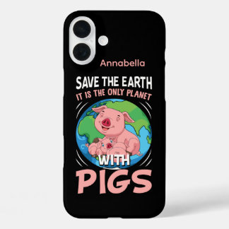 Funny pig lovers word art iPhone 16 plus case