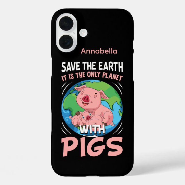 Funny pig lovers word art  Case-Mate iPhone case (Back)