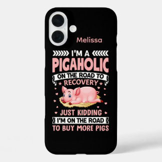 Funny pig lovers word art iPhone 16 plus case