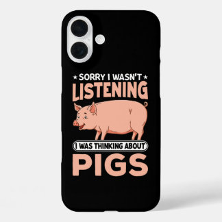 Funny pig lovers word art iPhone 16 plus case