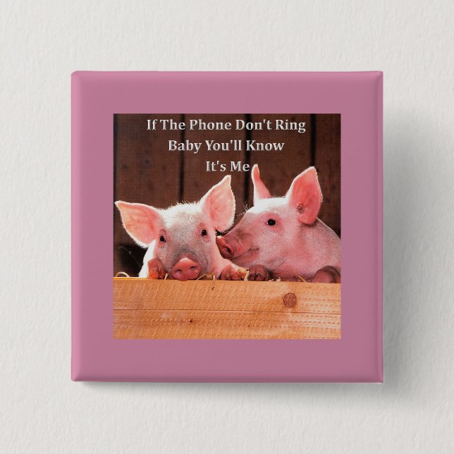 Funny Pig Memes with funny pig sayings and quotes Button (Front)