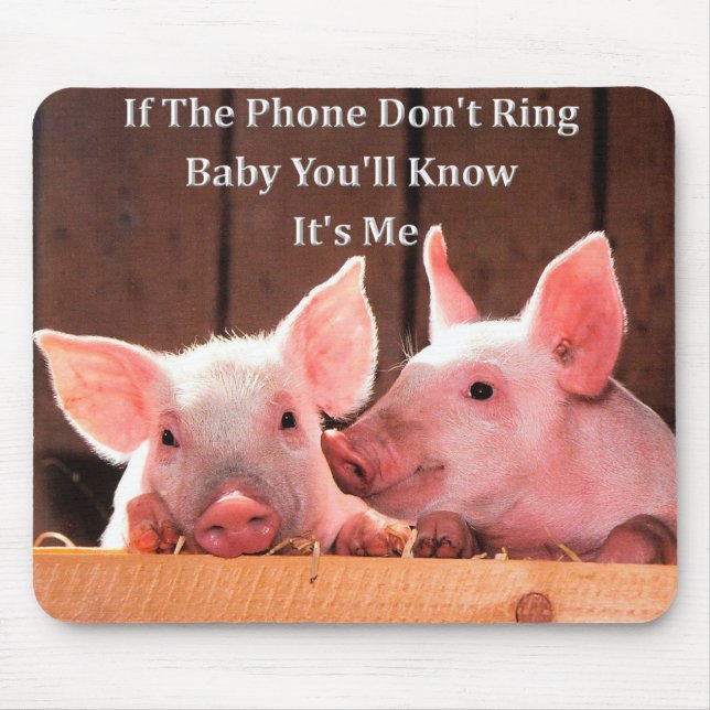 Funny Pig Memes with funny pig sayings and quotes Mouse Pad (Front)