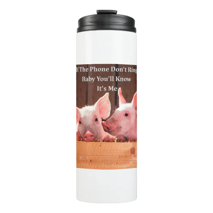 Funny Pig Memes with funny pig sayings and quotes Thermal Tumbler | Zazzle