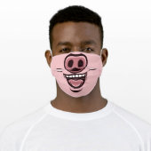 funny pig nose and mouth cartoon adult cloth face mask (Worn)