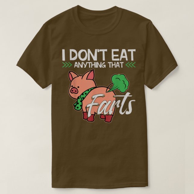 Funny Pig Organic Food Veganism Plant Based Vegan  T-Shirt (Design Front)