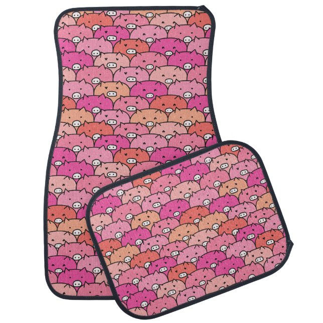  Funny Pig Pattern Car Floor Mat (Set)