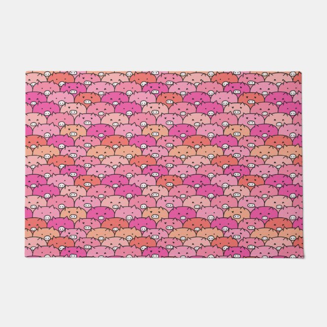  Funny Pig Pattern Doormat (Front)