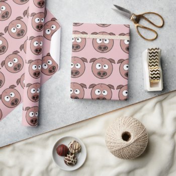 Funny Pig Pattern Wrapping Paper by JerryLambert at Zazzle
