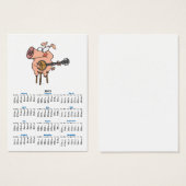 funny pig playing a banjo cartoon character (Front & Back)