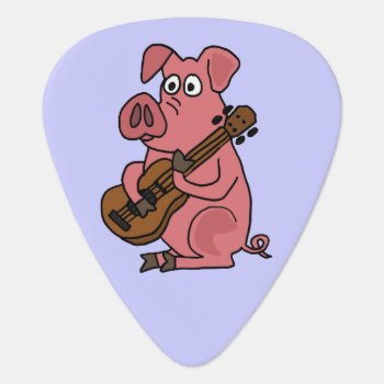 Funny Pig Playing Guitar Guitar Pick by inspirationrocks at Zazzle