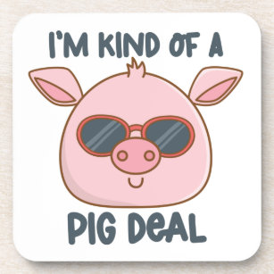 Funny Pig Pun Beverage Coaster