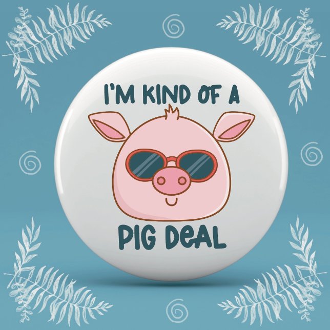Funny Pig Pun  Button (Creator Uploaded)