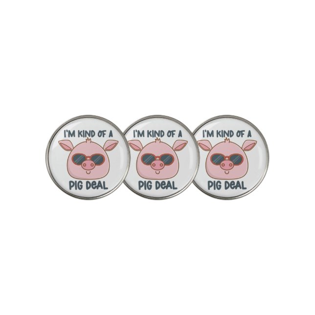 Funny Pig Pun  Golf Ball Marker (3 Up)
