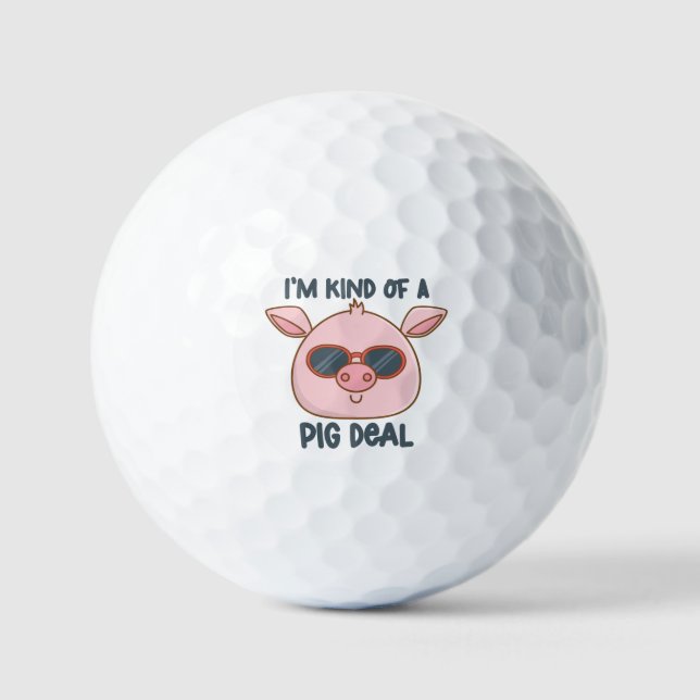 Funny Pig Pun  Golf Balls (Front)