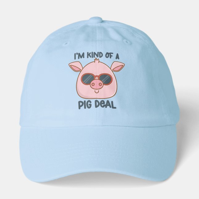Funny Pig Pun  Hat (Front)
