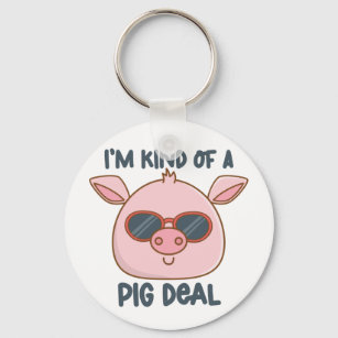 Funny Pig Pun Keychain