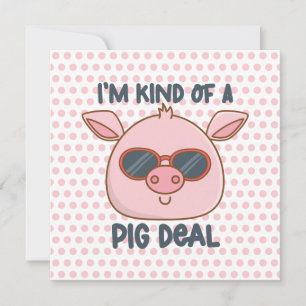 Funny Pig Pun Note Card