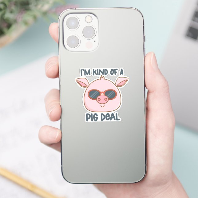 Funny Pig Pun  Sticker (Phone)