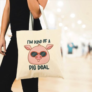 Funny Pig Pun Tote Bag by WhimsyDoodleShop at Zazzle