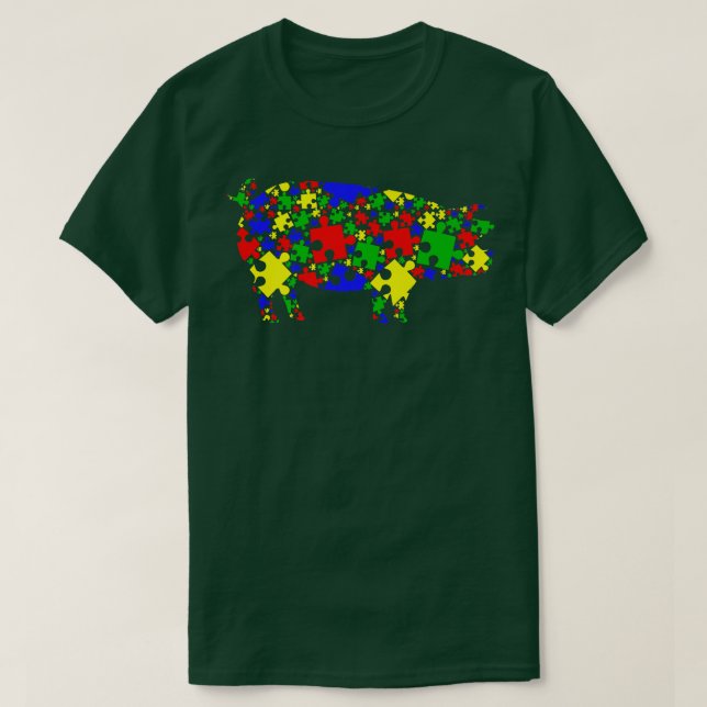 Funny Pig Puzzle Animals Lover Autism Awareness Pr T-Shirt (Design Front)