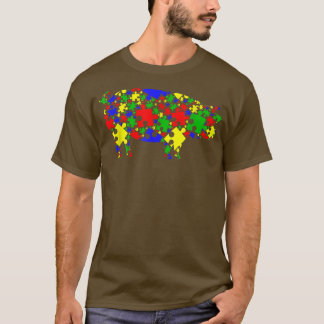 Funny Pig Puzzle Animals Lover Autism Awareness T-Shirt
