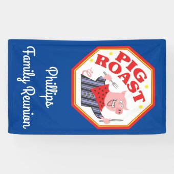 Funny Pig Roast Family Reunion Banner | Zazzle