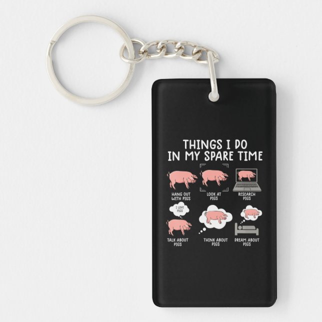 funny pig s for men pig s for women pig farm keychain (Front)
