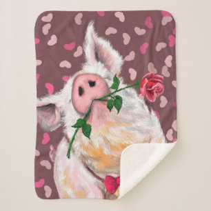 Funny Pig Sherpa Blankets