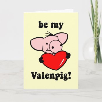 Funny Pig Valentine's Day Holiday Card by holidaysboutique at Zazzle