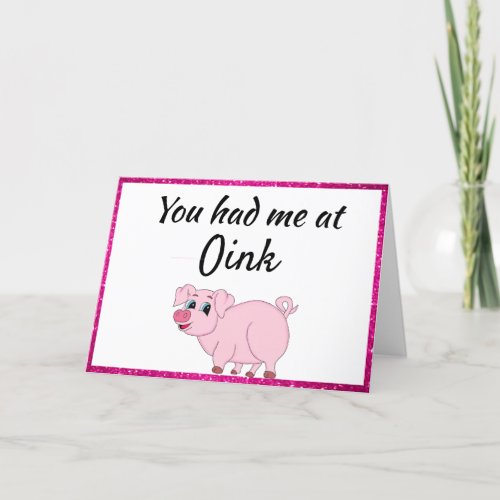Funny Pig Valentines Day Holiday Card
