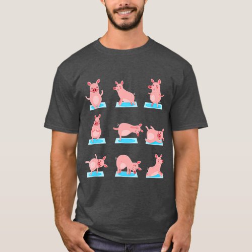 Funny Pig Yoga Pig On Yoga MatCool Yoga Gifts T_Shirt